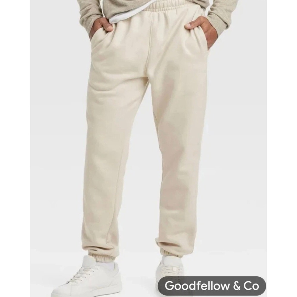 Goodfellow & Co Knit Jogger Mens XL Cream New Drawstring Relaxed Fit Athleisure
